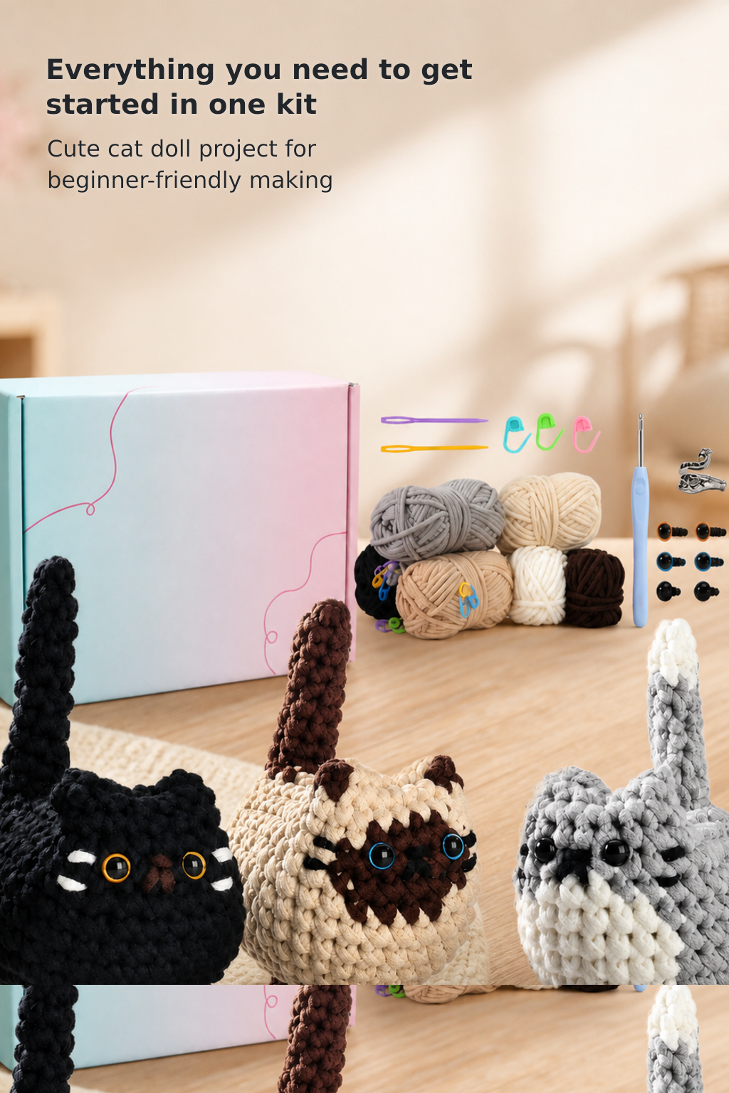 Beginner Cat Crochet Kit